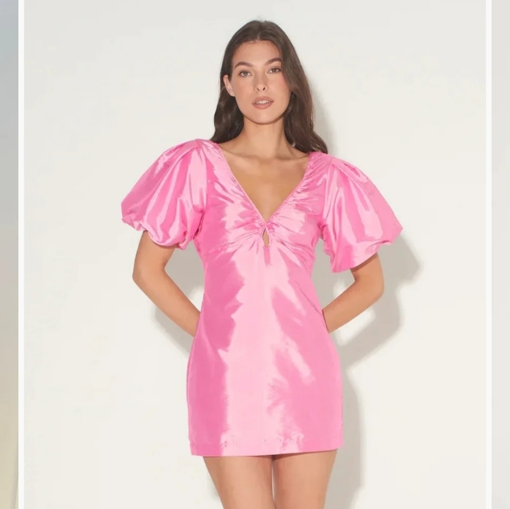 Hansen & Gretel‎ Melinda Puff Sleeve Dress in Fuschia Size: XS